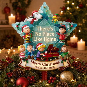 Happy Holiday Acrylic Christmas Tree Topper Personalized Gifts For Family 01PADT030826