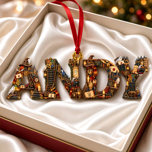 Mystery Library Alphabet Custom Name Ornament - Personalized Christmas Gift 01ohdh180926