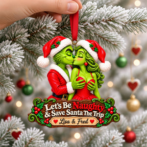 Mischievous Couple Christmas Ornament - Personalized Gifts For Couple 07tylu300926
