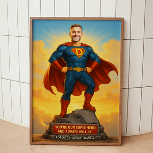 Super Dad Canvas Print - Custom Photo Gifts For Dad 01napu170525-Homacus