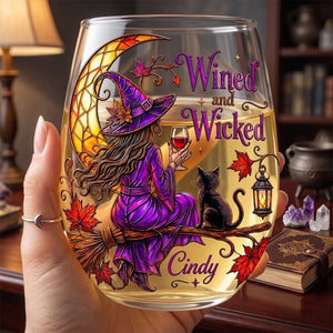 Witch Stemless Glass Egg Cup - Personalized Halloween Gifts For Her 02hutn310726