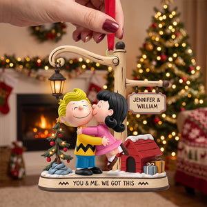 Sweetheart Kissing Couple Ornament - Personalized Gift For Couples 01TOTN240926HG