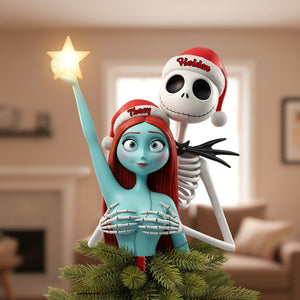 Naughty Couple Christmas Tree Topper - Personalized Gifts For Couple 03ohmg191125