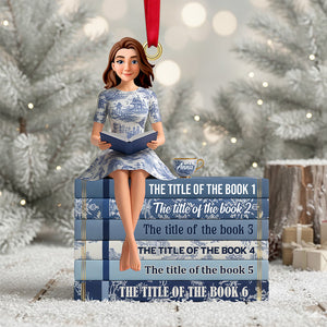 Toile de Jouy Reading Girl Christmas Ornament Personalized Gifts 01ohtn041125
