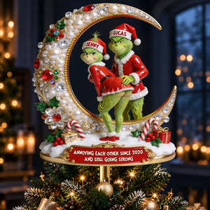 Funny Couple Tree Topper - Personalized Gifts For Couple Acrylic Christmas Tree Topper 09PGDT161026