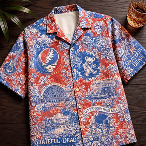 Folk Grateful Dead Toile De Jouy Hawaiian Shirt - Personalized Gifts For Music Lovers 02qhtn110726