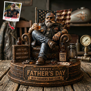 Old Biker Dad Acrylic Plaque Custom Photo Gifts For Dad 02TOTA240426-Homacus