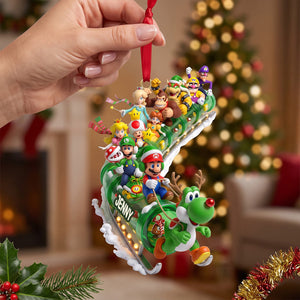 Level Up Snow Sleigh Acrylic Ornament, Personalized Gifts For Christmas 03qhtn300926