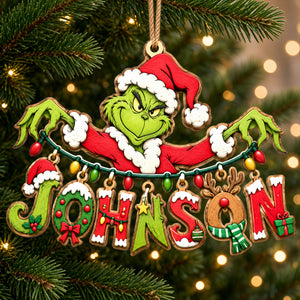 Name Art Mischievous String Ornament, Personalized Gifts For Christmas 05qhlu110926