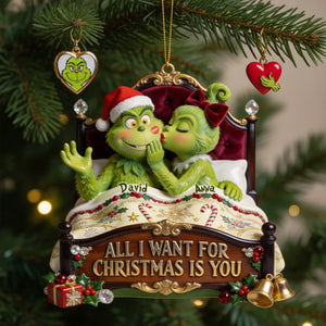 Mischievous Kiss Acrylic Ornament - Personalized Christmas Gifts For Couples 02pglu050826