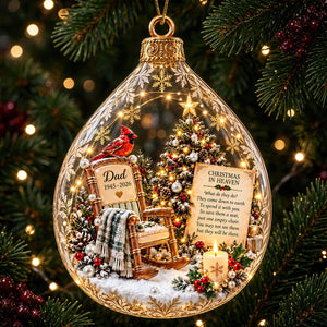Christmas In Heaven Cardinal Ornament - Personalized Memorial Gift 07PADT300926