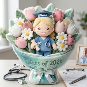 Graduation Nurse Bouquet Pillow - Custom Photo Gifts For Nurse Pillow 02NALU270326
