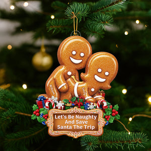Naughty Couple Christmas Ornament - Personalized Gifts 02huqn100925