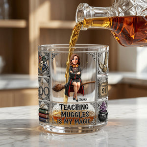 Teaching With Wonder Round Glass - Personalized Gifts For Teacher 02OHDT270726