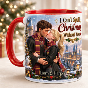 Enchanted Christmas Couple Accent Mug - Personalized Gifts For Couples 02HUDT051026