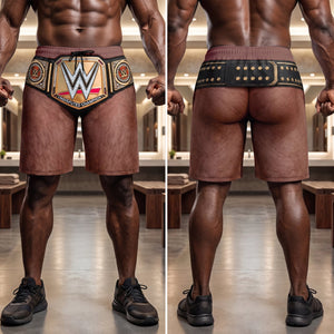 Funny Victory Belt Men's Beach Shorts - Personalized Gifts 02paqn160726