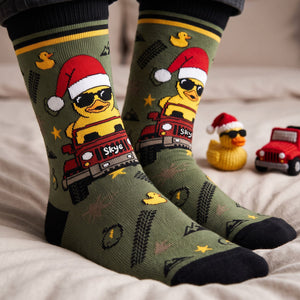Quirky Duck On Adventure Car Socks - Personalized Gifts For Off-road Lovers 04NATA280926