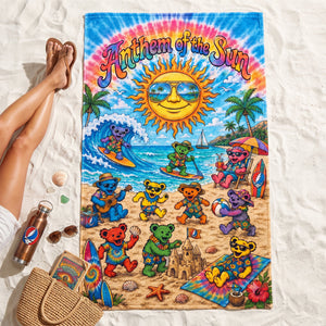 Grateful Dead Bear Beach Towel, Personalized Gifts For Music Lovers 03qhlu200726