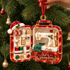 Christmas Sewing Case Acrylic Ornament - Personalized Gifts For Sewing Lovers 07todh121026