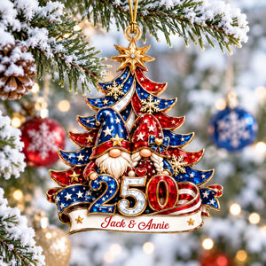 Lovely Gnome Couple Acrylic Ornament - Personalized Christmas Gifts For Couples 06naqn150926