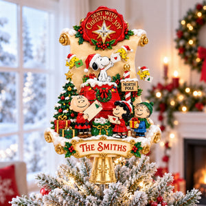 Sent With Christmas Joy Christmas Tree Topper - Personalized Gifts For Cartoon Lovers 03haqn190926