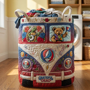 Grateful Dead Camper Van Quilted Laundry Basket - Personalized Gifts For Music Lovers 01QHDT140726