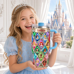 Lovely Fairy Tale Princesses Colorful 40oz Tumbler With Handle - Personalized Christmas Gifts 04palu241026