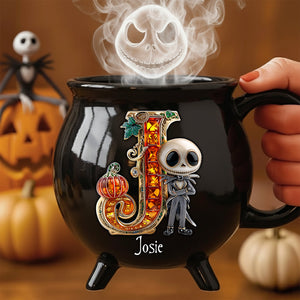 Spooky Alphabet Ceramic Cauldron Mug - Personalized Gifts For Halloween 02TGDT050925