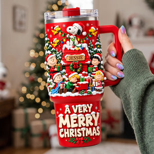 A Very Merry Christmas Cartoon 40oz Tumbler With Handle - Personalized Gifts For Christmas Tumbler 05TYTA061026