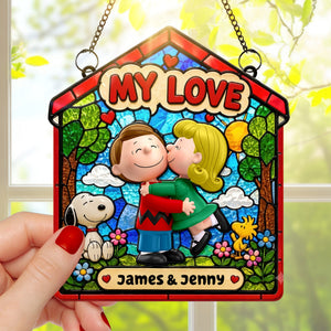 Kissing Couple Acrylic Suncatcher - Personalized Gifts For Couples 01HUQN240726