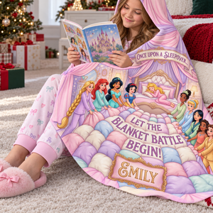 Let The Blanket Battle Begin! Lovely Fairy Tale Princesses Blanket - Personalized Christmas Gifts For Kids 04haqn191026