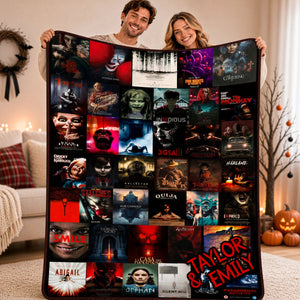 Horror Cinematic Blanket - Personalized Gifts For Couple 01hudh021026