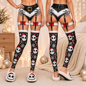 Naughty Spooky Christmas Leggings - Personalized Gifts For Her 02tydt211026