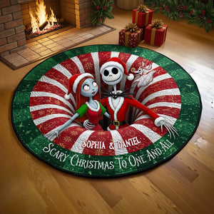 Creepy Cute Couple Round Mat - Personalized Christmas Gifts 03HULU250925