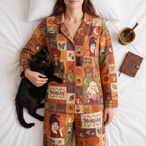Personalized Patchwork Pajama Set – Halloween Gifts For Witch Lovers 01patn310726