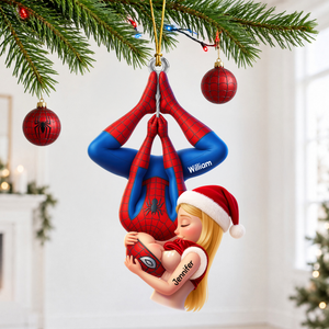 Upside Down Naughty Kiss Couple Ornament - Personalized Christmas Gifts For Couple 07huqn211026