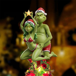 Naughty Couple Acrylic Christmas Tree Topper - Personalized Gifts For Couple 04ohta171125