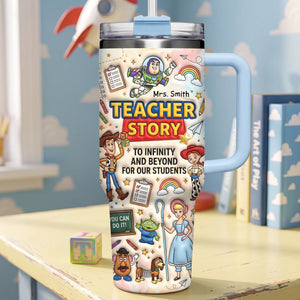 Devoted Teacher 40oz Tumbler With Handle - Personalized Gifts For Teachers 02QHLU220726