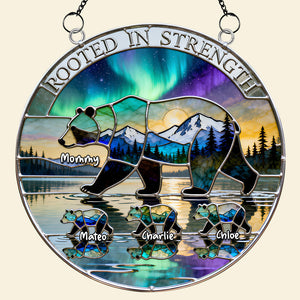 Aurora Bear Mom Tribal Suncatcher - Personalized Gifts For Moms 01QHDT190326
