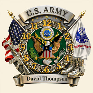 Veteran Wall Clock - Personalized Gifts For Military-Homacus