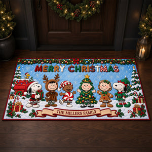 Merry Family Christmas Doormat - Personalized Christmas Gifts For Family 03padt011026-Homacus