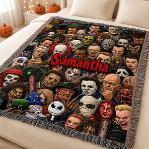 Eerie Woven Blanket - Personalized Gifts For Horror Lovers 05hudt021026