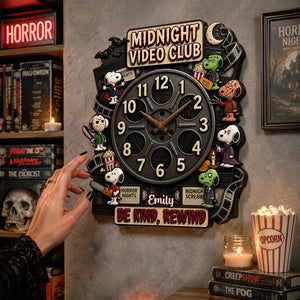 Spooky Puppy Friends Acrylic Hanging Wall Clock - Personalized Gifts 03tydh230726