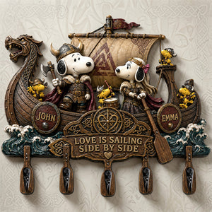 Little Viking Couple Acrylic Key Hanger - Personalized Gifts For Couple 02hadt160726