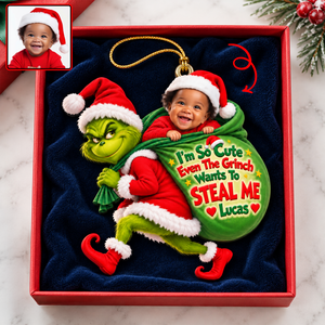 Custom Photo Steeling Cute Baby Ornament - Personalized Gifts For Christmas Ornament 11HUQN211026