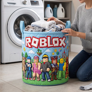 Block World Laundry Basket - Personalized Gifts 01natn140726-Homacus