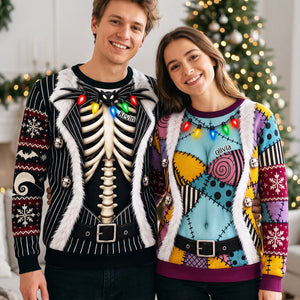 Spooky Couple Funny Sweatshirt - Personalized Gifts For Couple 01tyta061026