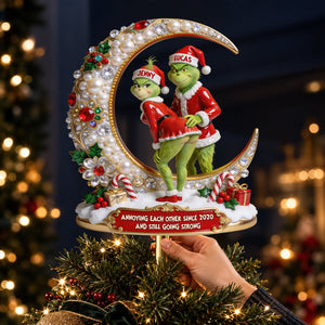 Funny Couple Tree Topper - Personalized Gifts For Couple Acrylic Christmas Tree Topper 09PGDT161026
