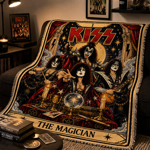 KISS Rock And Roll Tarot Card Blanket - Personalized Gifts For Music Lovers 07HULU281026