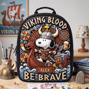 Viking Blood Be Brave Shool Bag - Personalized Gifts 02palu150726